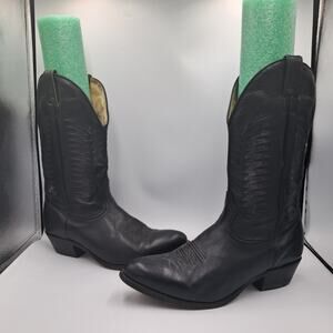 Size 11 - Vtg Boulet 9502 Sporty Black Deer Tan Leather Cowboy Western Rancher